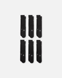 Jordan Everyday Cushioned Crew Socks 6 Pack Black/White