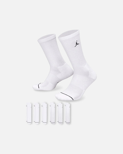 Jordan Everyday Cushioned Crew Socks 6 Pack White/Black