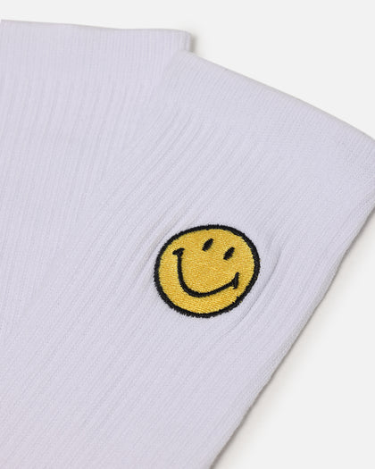 Market X Smiley Badge Crew Socks White