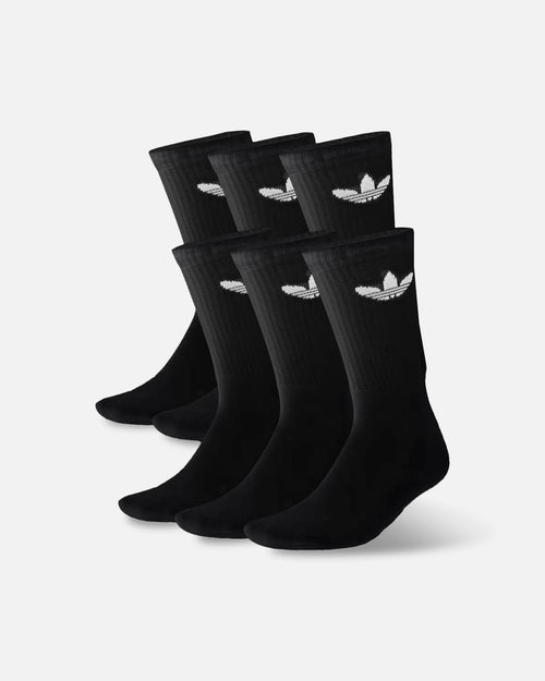 Adidas Trefoil Cushioned Crew Socks 6 Pack Black