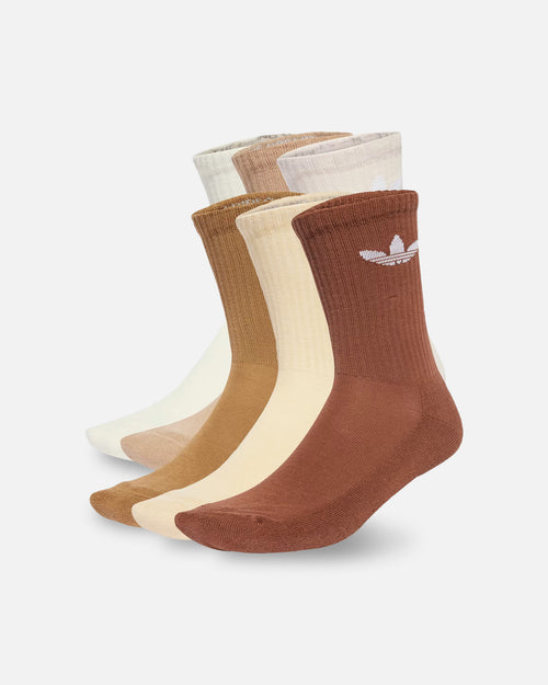 Adidas Trefoil Cushioned Crew Socks 6 Pack Cream