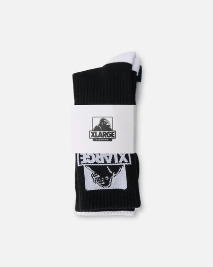X-Large Classic OG Crew Socks 4 Pack Black