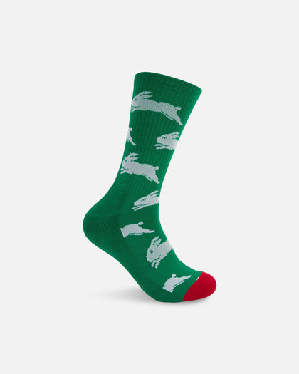 Foot-ies South Sydney Rabbitohs Crew Socks 2 Pack Green/White