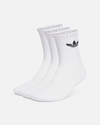Adidas Trefoil Cushioned Crew Socks 3 Pack White