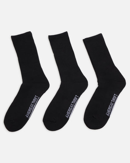 American Thrift Classic Crew Socks 3 Pack Black