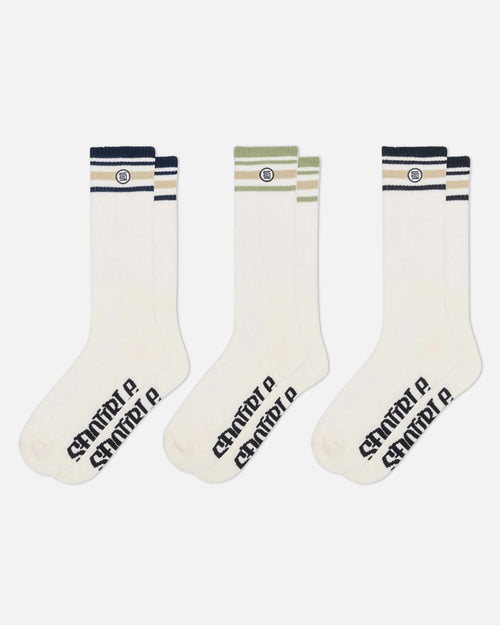 S Double Stripe S-Dot Crew Socks 3 Pack Multi