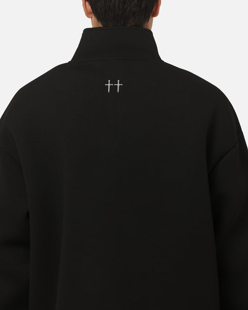 Saint Morta Athltc Quarter Zip Crewneck Black