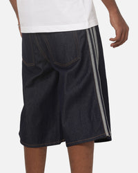 Adidas  Adicolor Jorts Mid-Rise Straight Leg Firebird Shorts Indigo Denim