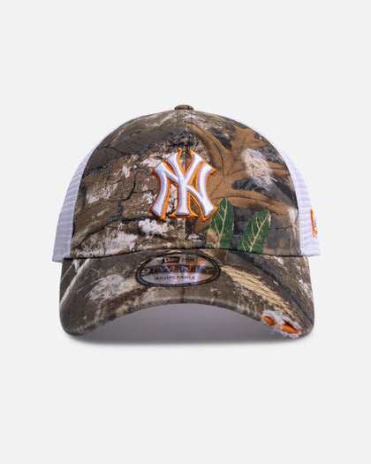 New Era New York Yankees 'Real Tree Distressed' 9TWENTY Trucker Snapback Camo/Orange