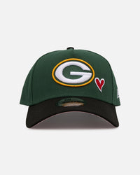 New Era Green Bay Packers 'Team Color Hearts' 9FORTY A-Frame Snapback Official Team Color