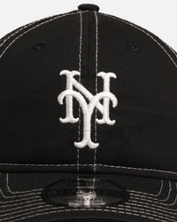 New Era New York Mets 'Contrast Chrome' 9TWENTY Casual Trucker Strapback Black