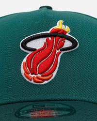 New Era Miami Heat 'Citrus 2.0' 9FORTY A-Frame Snapback Dark Green/Orange