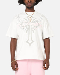 Ed Hardy Trinity Rhinestone T-Shirt Off White
