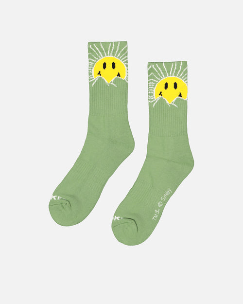 Market X Smiley Sunrise Socks Basil