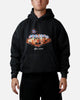 73Studio X Fallout Vegas Lights Rhinestone Hoodie Black Acidwash