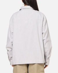 Carre Oxford Stripe Long Sleeve Button Up Shirt White/Green
