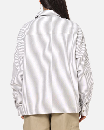 Carre Oxford Stripe Long Sleeve Button Up Shirt White/Green