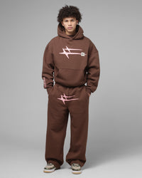 Loiter Hybrid Premium Hoodie Brown/Pink