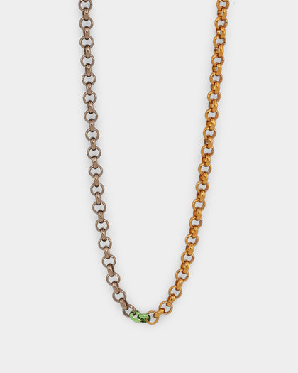 Loiter 18" Split Chain Necklace Natural/Brown/Green