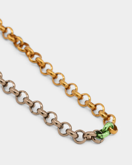 Loiter 18" Split Chain Necklace Natural/Brown/Green