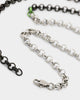 Loiter 18" Split Chain Necklace Black/Silver/Green
