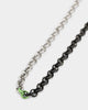 Loiter 18" Split Chain Necklace Black/Silver/Green