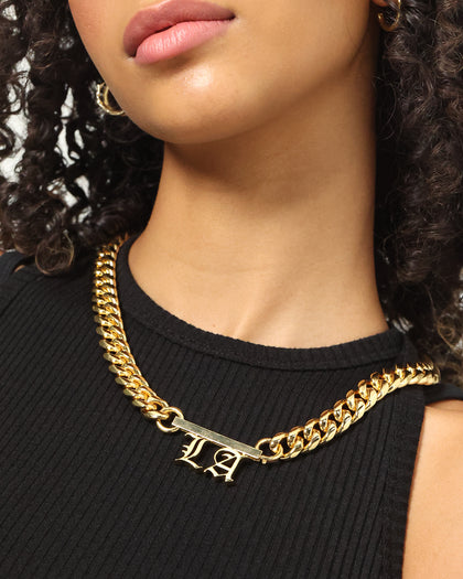 Saint Morta Custom Alpha 2 Letter Chain Gold