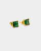 NXS Square Cut Earring Gold/Green