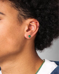NXS Square Cut Earring Gold/Green