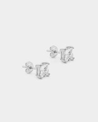 NXS Square Cut Earrings White Gold