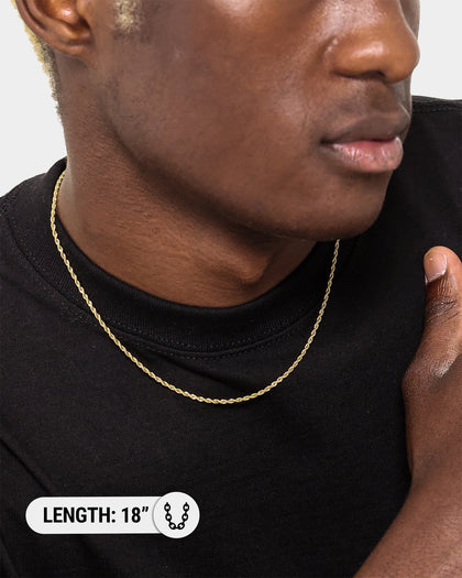 NXS 2mm Rope Necklace Gold