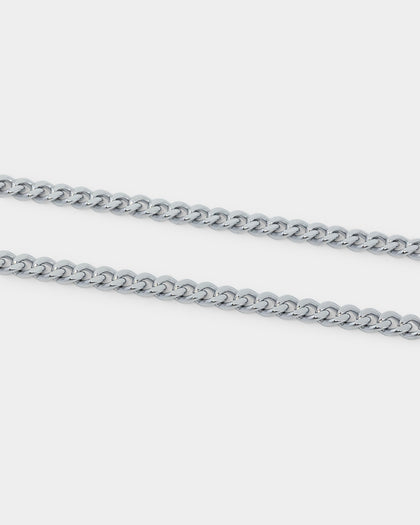 NXS 5mm Cuban Link Chain White Gold