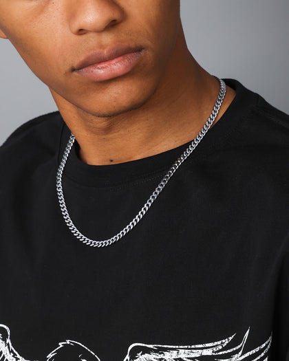 NXS 5mm Cuban Link Chain White Gold