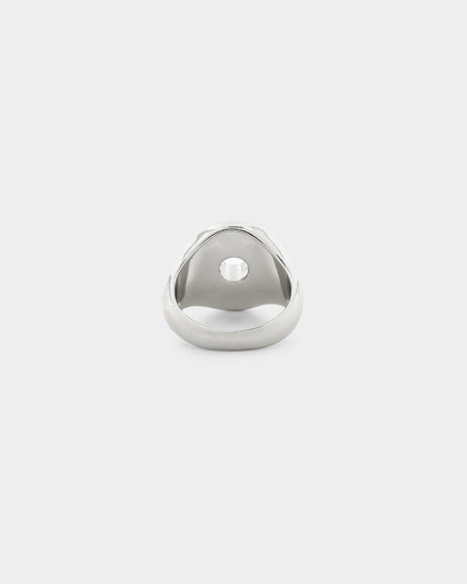 Wild For The Weekend Flower Power Signet Ring (Large) Silver