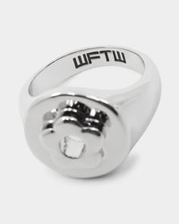 Wild For The Weekend Flower Power Signet Ring (Large) Silver
