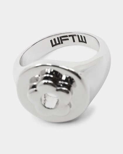Wild For The Weekend Flower Power Signet Ring (Large) Silver