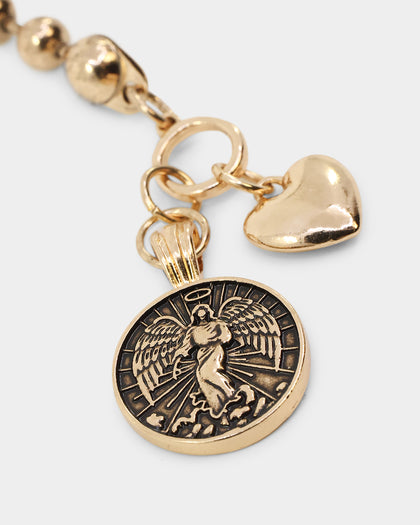 Wild For The Weekend Arkangel T-Bar Necklace Gold
