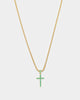 NXS Classic Mini Cross Pendant Gold/Green