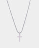 NXS Classic Mini Cross Pendant White Gold/Pink