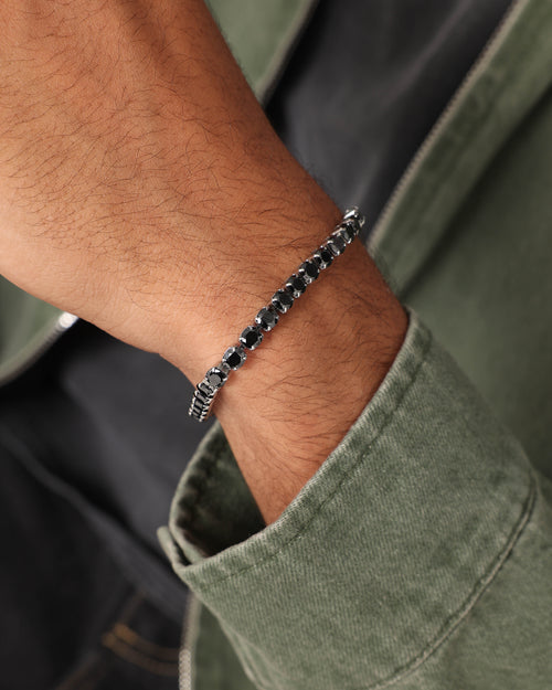 NXS Round Cut Tennis Bracelet Iced Black
