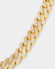 NXS 18" 14mm Iced Interlink Chain Iced Gold