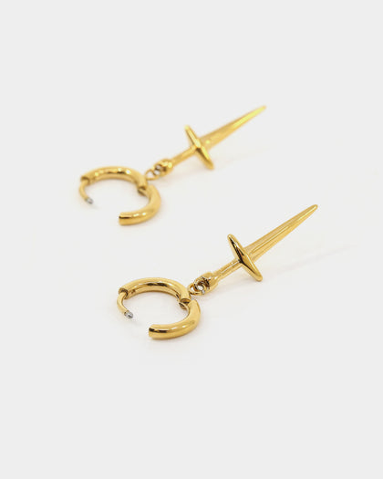 NXS Dagger Earrings Gold