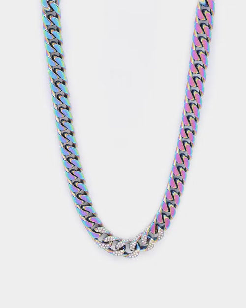 Guess Mainline 23" 8mm Curb Chain Iridescent