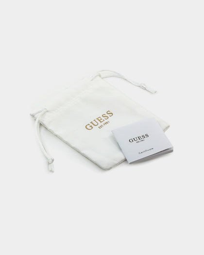 Guess Mainline Party Pave G Logo 9mm Stud Earrings Silver