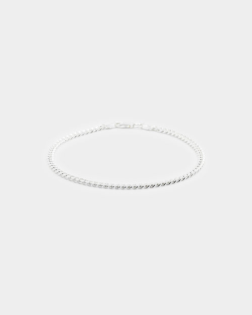 House Of Auric 3mm Cuban Link Bracelet Sterling Silver