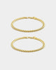 House Of Auric 5mm Cuban Bracelet Set 18k Gold Vermeil