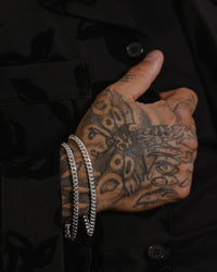 House Of Auric 5mm Cuban Bracelet Set Sterling Silver