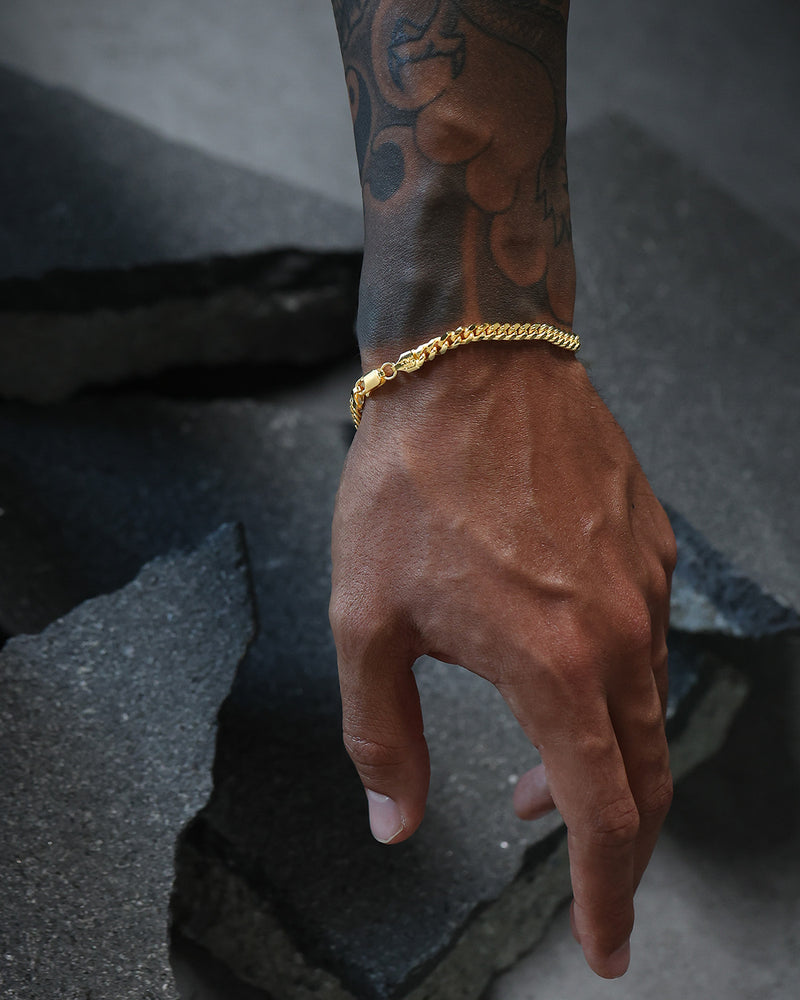 House Of Auric 7mm Cuban Bracelet 18k Gold Vermeil