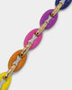 Guess Mainline Women's 17" Rainbow & Crystals Yellow Gold Necklace Multi