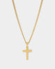 NXS Textured Cross Pendant gold